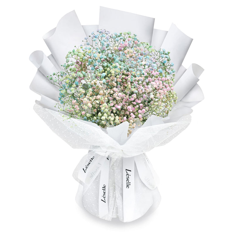 Fresh Flower Bouquet - Rainbow Baby's Breath (M)