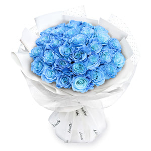 Fresh Flower Bouquet - Sky Blue Roses - 33/50/99 Roses