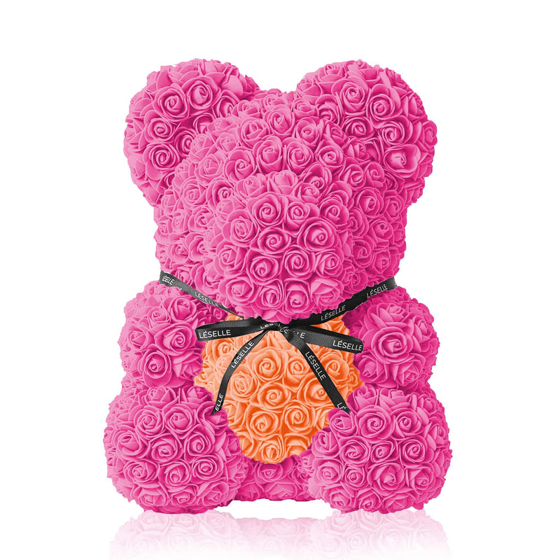 Handmade Rose Bear - Fuchsia Pink