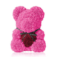 Handmade Rose Bear - Fuchsia Pink