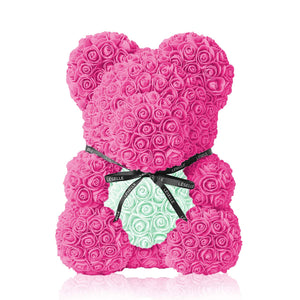Handmade Rose Bear - Fuchsia Pink
