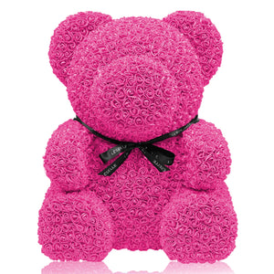 Giant Handmade Rose Bear - Fuschia Pink