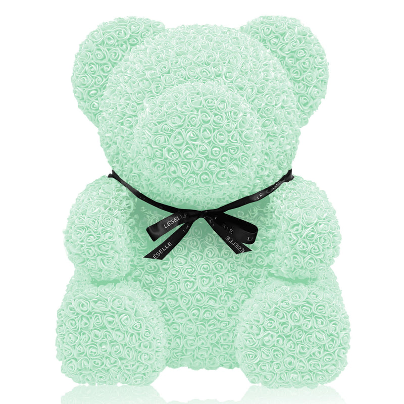 Giant Handmade Rose Bear - Mint Green