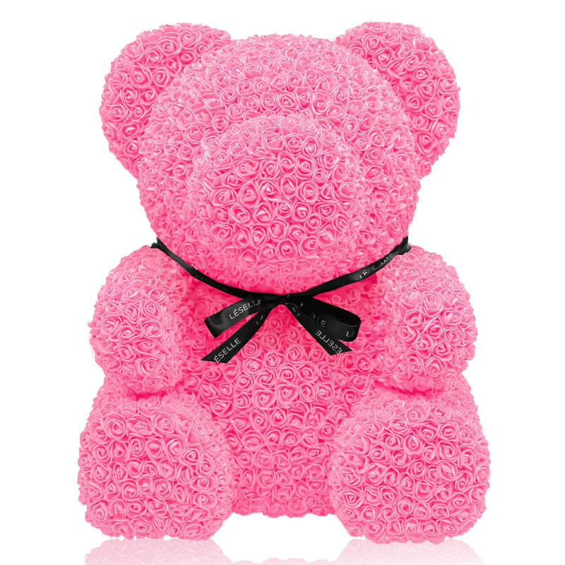 Giant Handmade Rose Bear - Pink