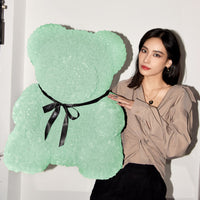 Giant Handmade Rose Bear - Mint Green