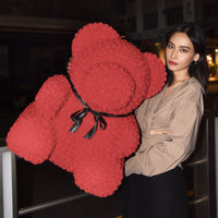 Giant Handmade Rose Bear - Vivid Red