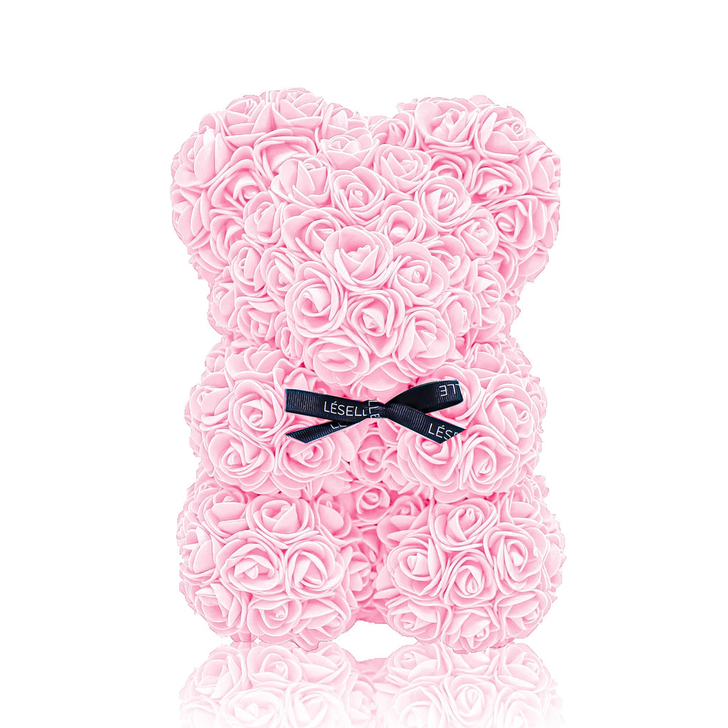 Mini Handmade Rose Bear - Baby Pink