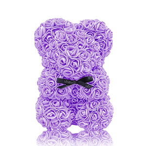 Mini Handmade Rose Bear - Lavender