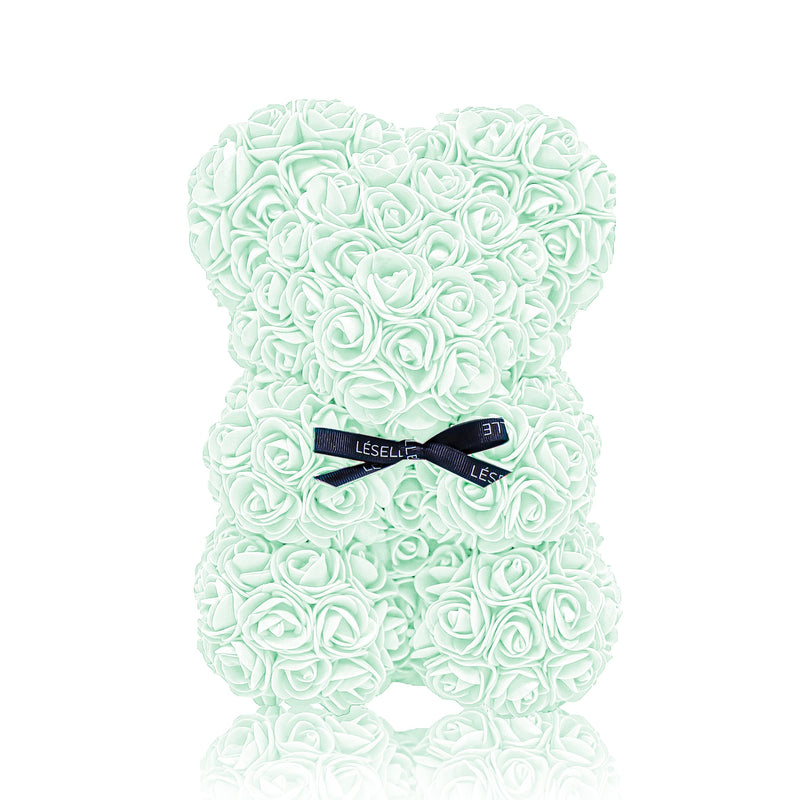 Mini Handmade Rose Bear - Mint Green