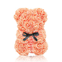 Mini Handmade Rose Bear - Tangerine Orange