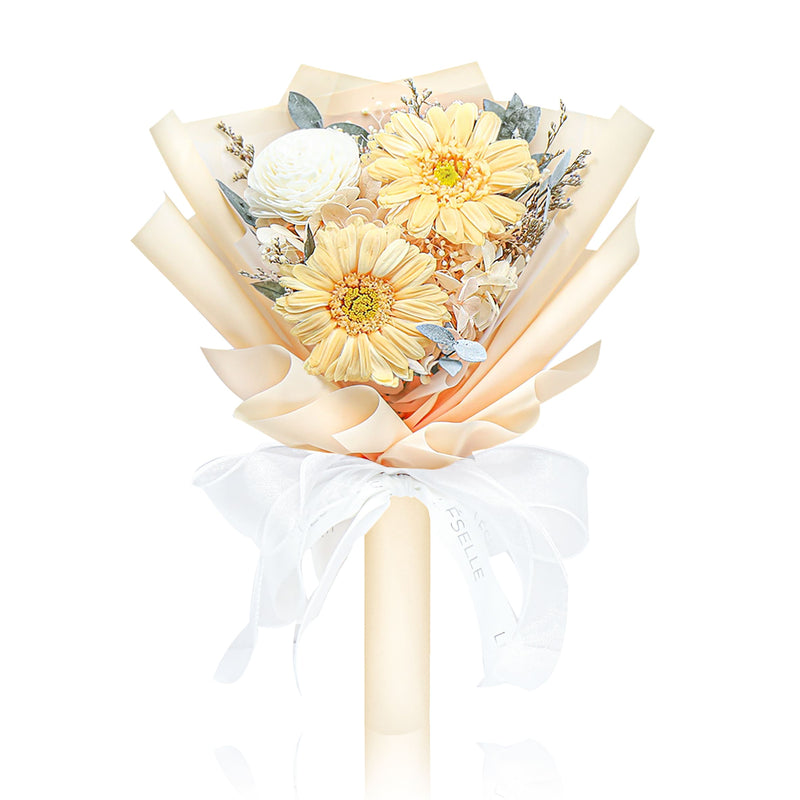 Mini Preserved Sunflower Bouquet - Champagne