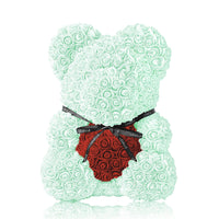 Handmade Rose Bear - Mint Green