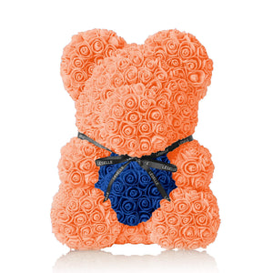 Handmade Rose Bear - Tangerine Orange