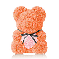 Handmade Rose Bear - Tangerine Orange