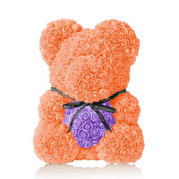 Handmade Rose Bear - Tangerine Orange