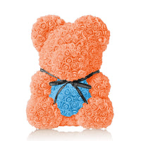 Handmade Rose Bear - Tangerine Orange