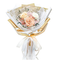 Preserved Flower Bouquet - Champagne Roses