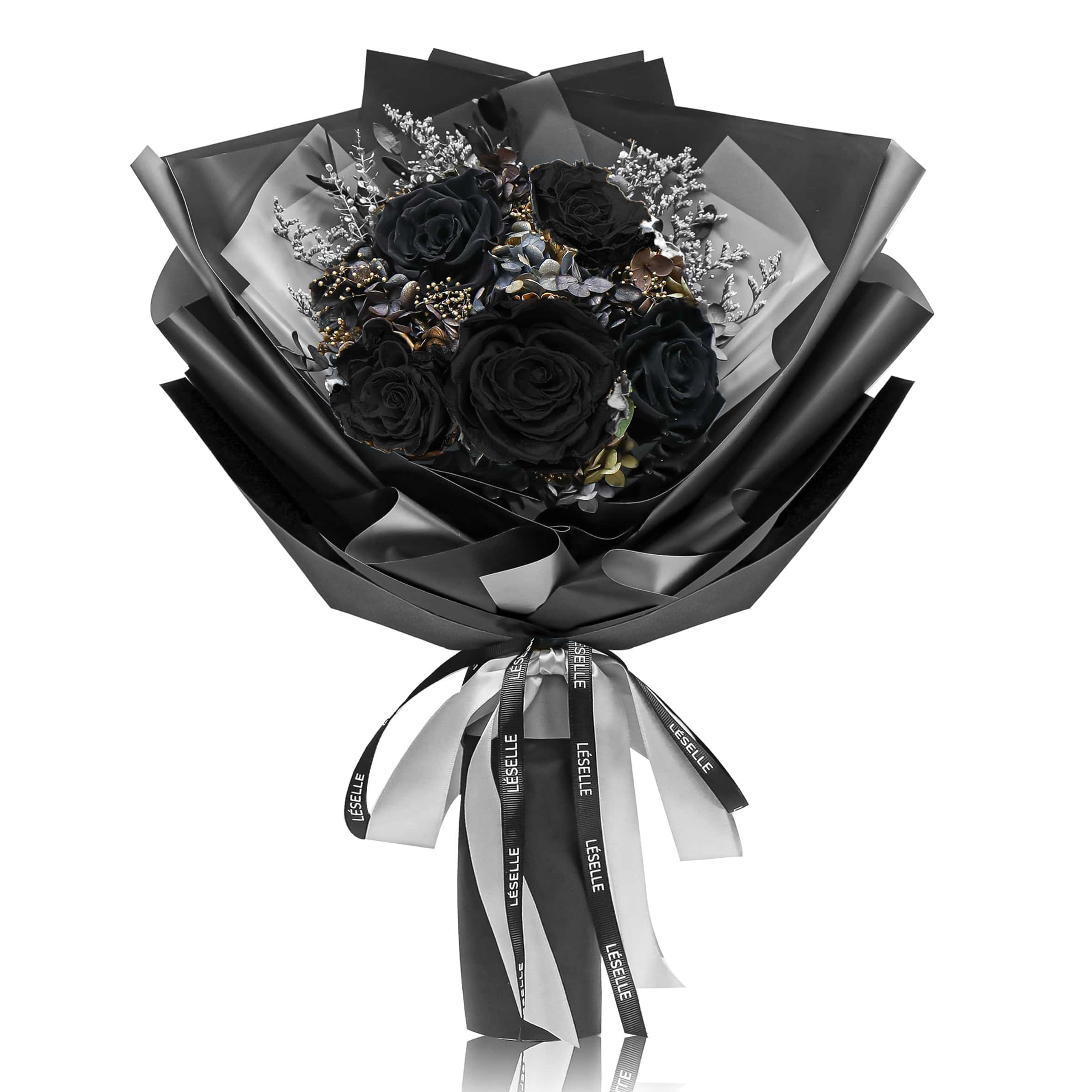 Black Artificial Flowers Preserved Black Magic Rose Preserved