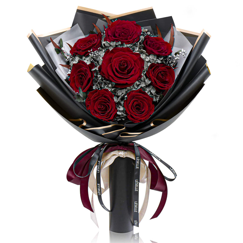 Preserved Flower Bouquet - Classic Red Roses