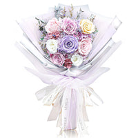 Preserved Flower Bouquet - Lavender & Pale Pink Roses - L
