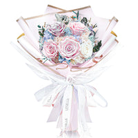 Preserved Flower Bouquet - Metallic Pink & Pale Pink Roses