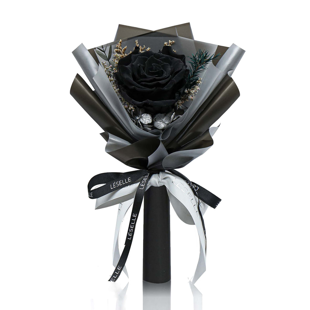 Preserved Rose Bundle - Black (Black Wrapper)