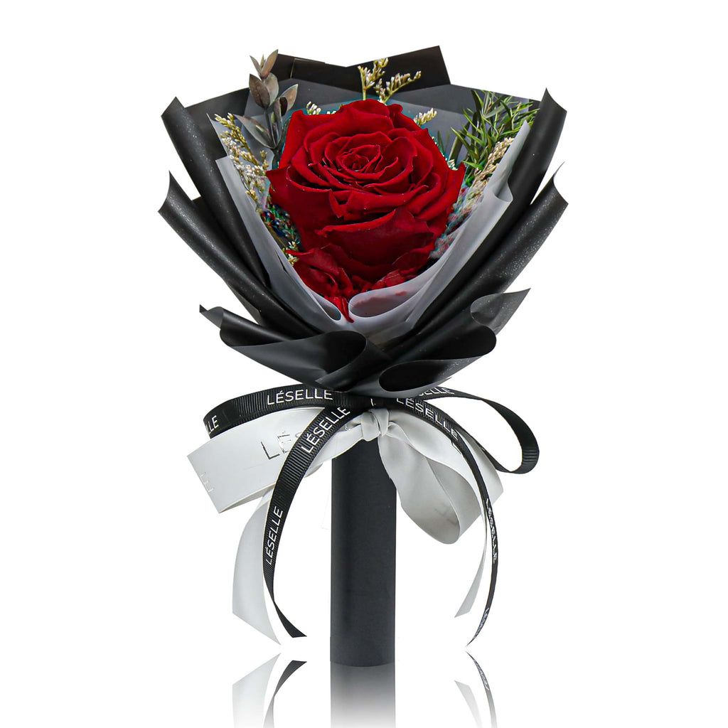 Preserved Rose Bundle - Classic Red (Black Wrapper)