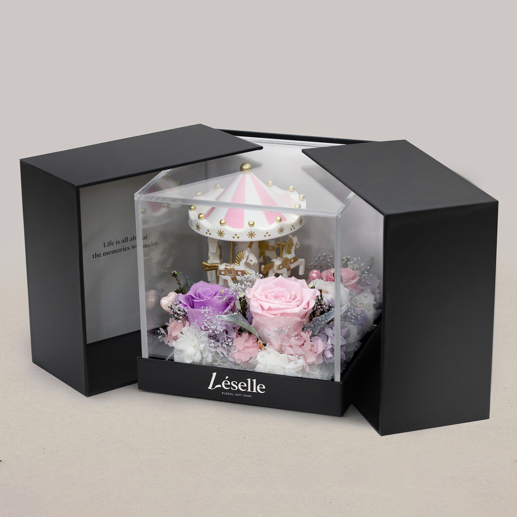 The Carousel Music Garden - Baby Pink Preserved Rose