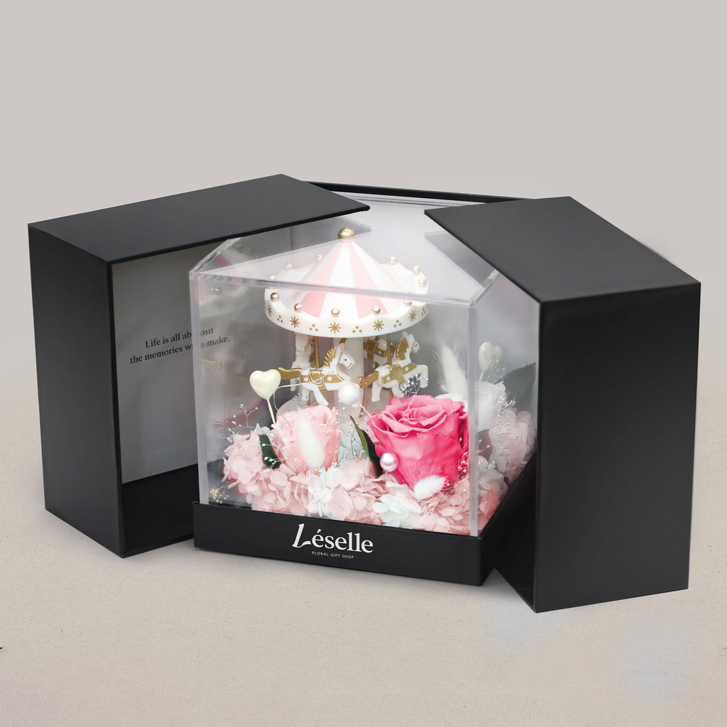 The Carousel Music Garden - Fuchsia Preserved Rose