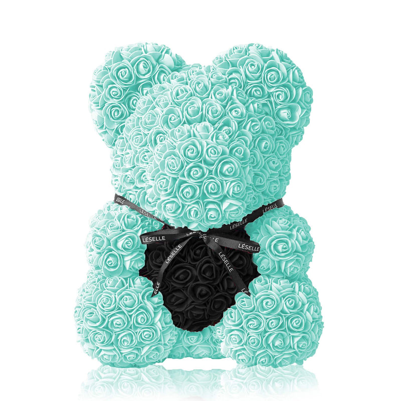 Handmade Rose Bear - Tiffany Blue