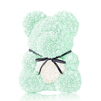 Handmade Rose Bear - Mint Green