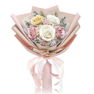 Preserved Flower Bouquet - Morandi Roses - M
