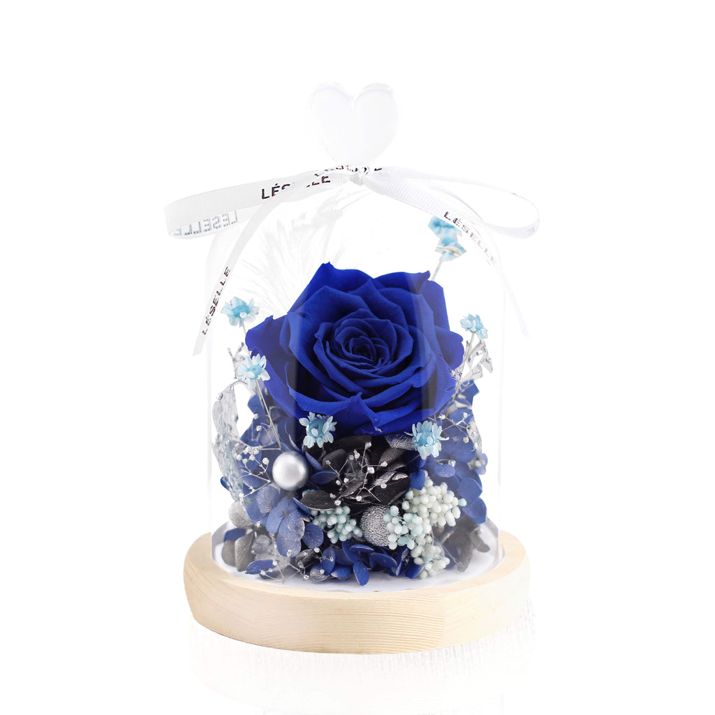 Mini Preserved Rose in Glass Dome 藍玫瑰永生花保鮮花擺設