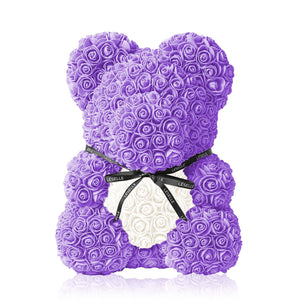 Handmade Rose Bear - Lavender