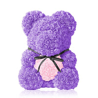 Handmade Rose Bear - Lavender