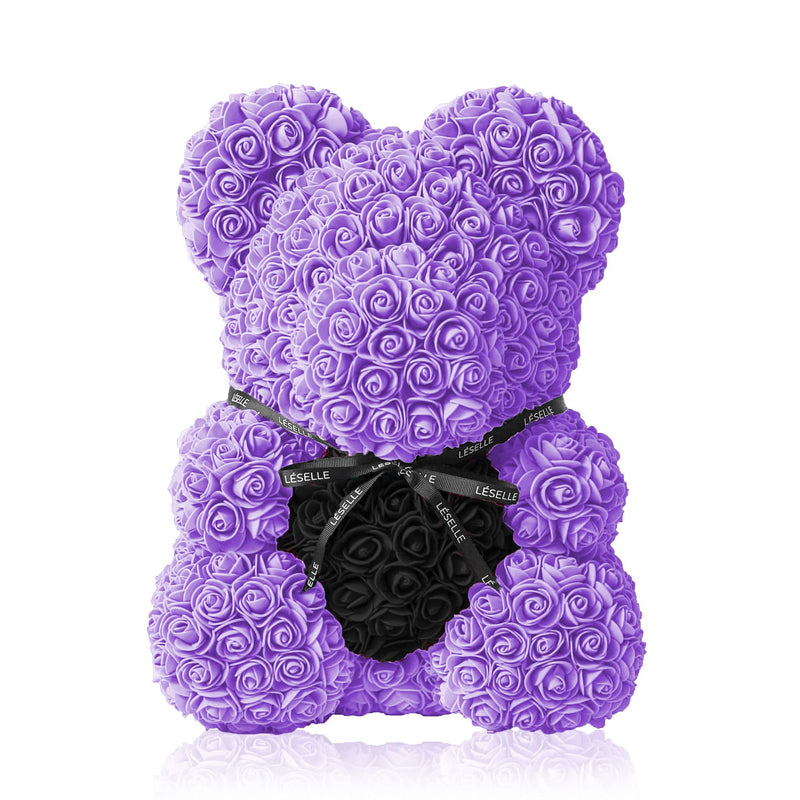 Handmade Rose Bear - Lavender